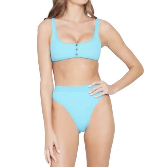 NWT! L*Space Robbie Aqua Bikini Swim Beachy Top - Size XL - Picture 3 of 7
